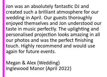 Inglewood Manor Wedding DJ Review